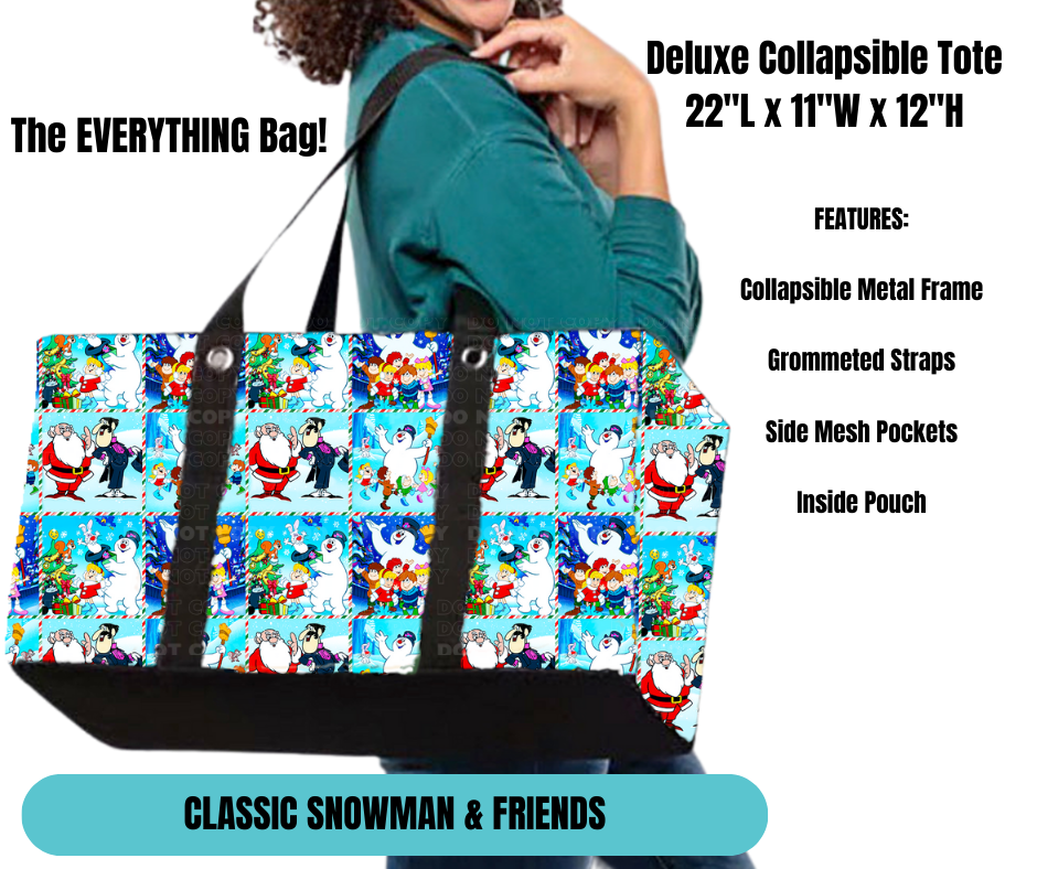Classic Snowman & Friends Collapsible Tote - Alonna's Legging Land