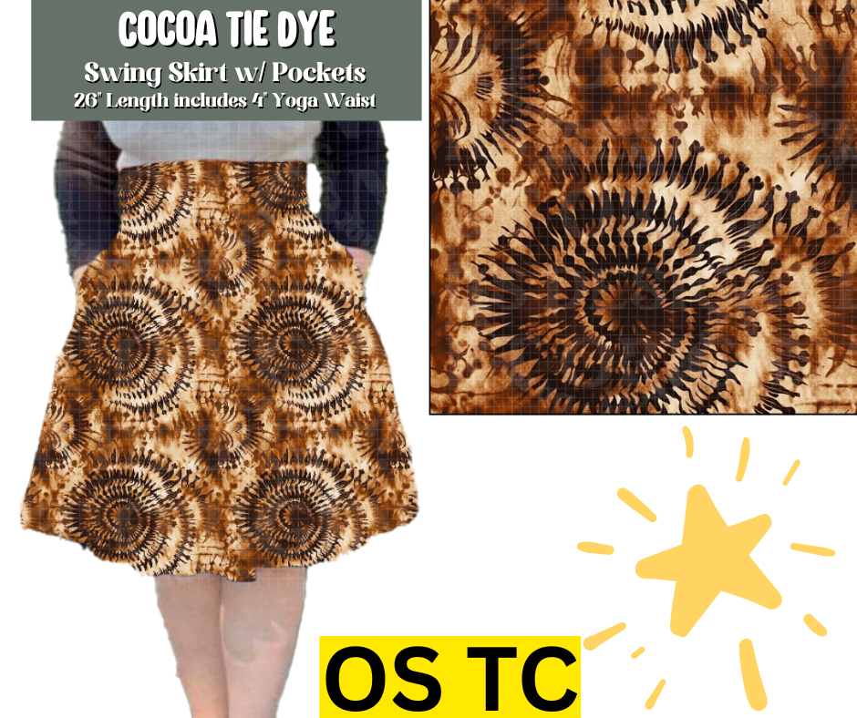 Cocoa Tie Dye Swing Skirt - Alonna's Legging Land