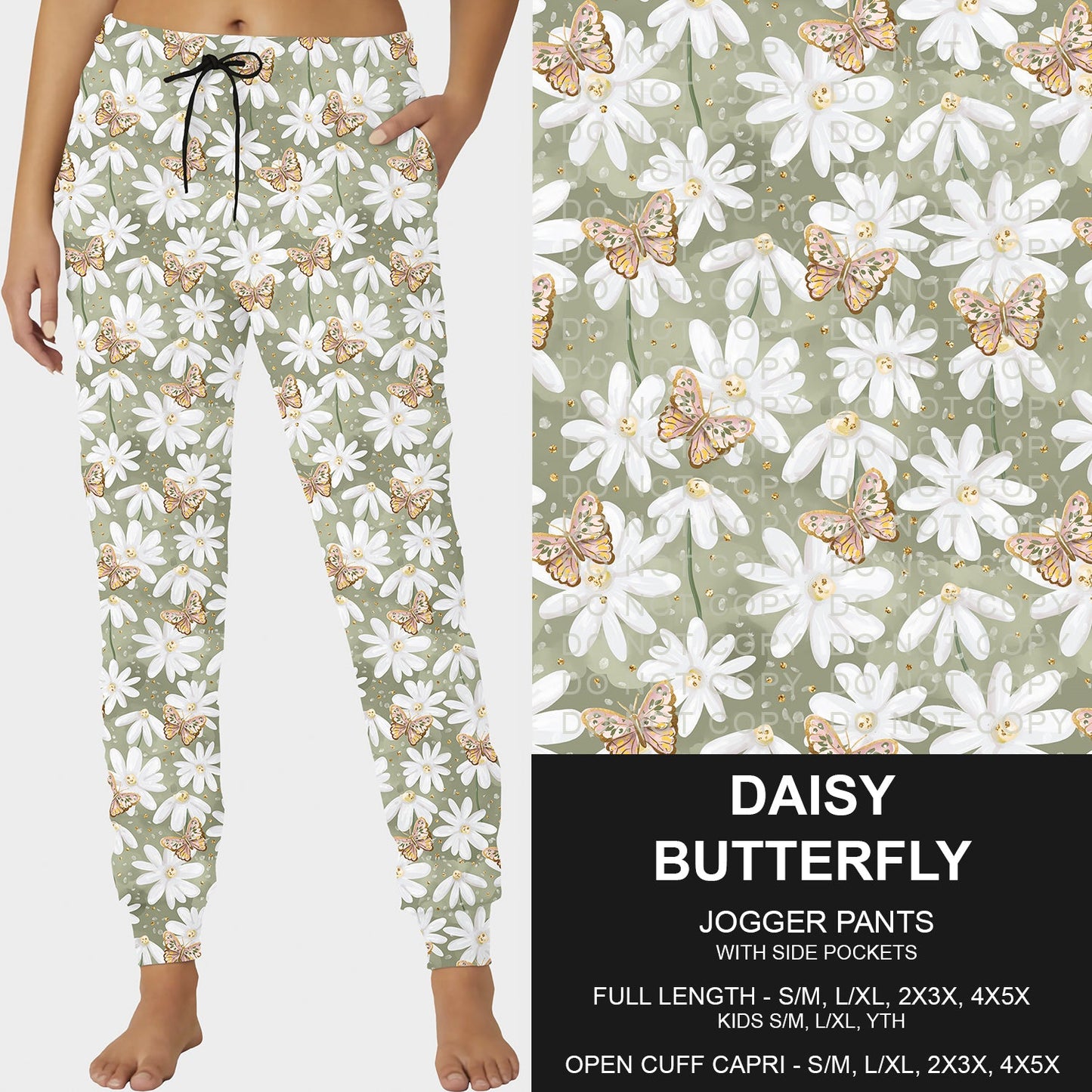 B229- Preorder Daisy Butterfly Joggers (Closes 5/18. ETA: late July)