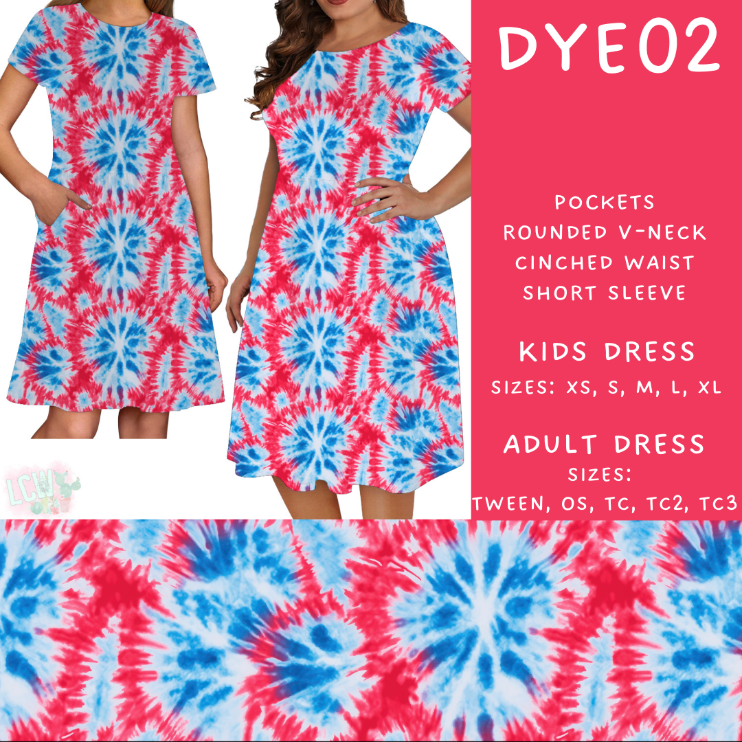 Batch #341 - Tie Dye Collection - Closes 5/19 - ETA early July - DYE02 Adult & Kids Dresses