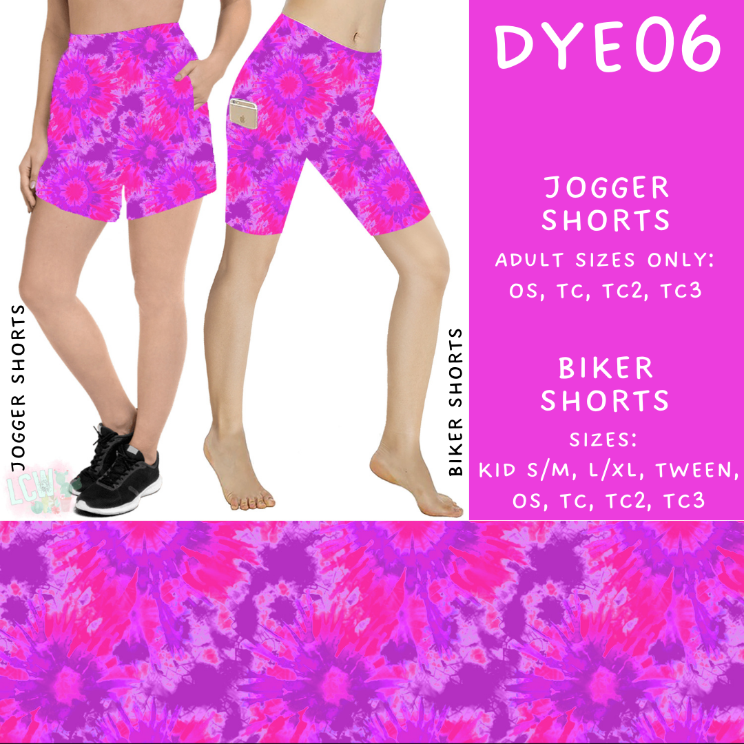 Batch #341 - Tie Dye Collection - Closes 5/19 - ETA early July - DYE06 Biker & Jogger Shorts