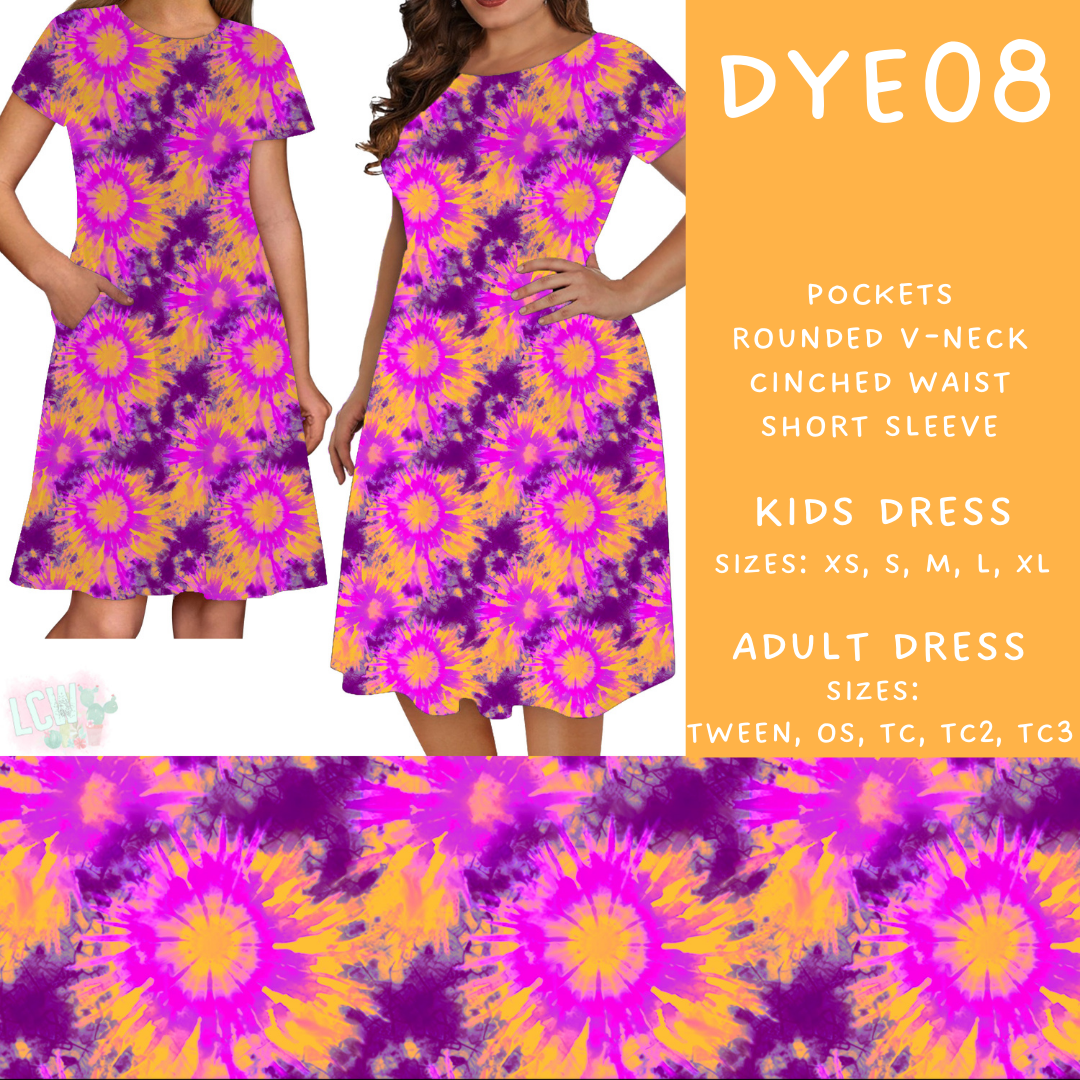 Batch #341 - Tie Dye Collection - Closes 5/19 - ETA early July - DYE08 Adult & Kids Dresses