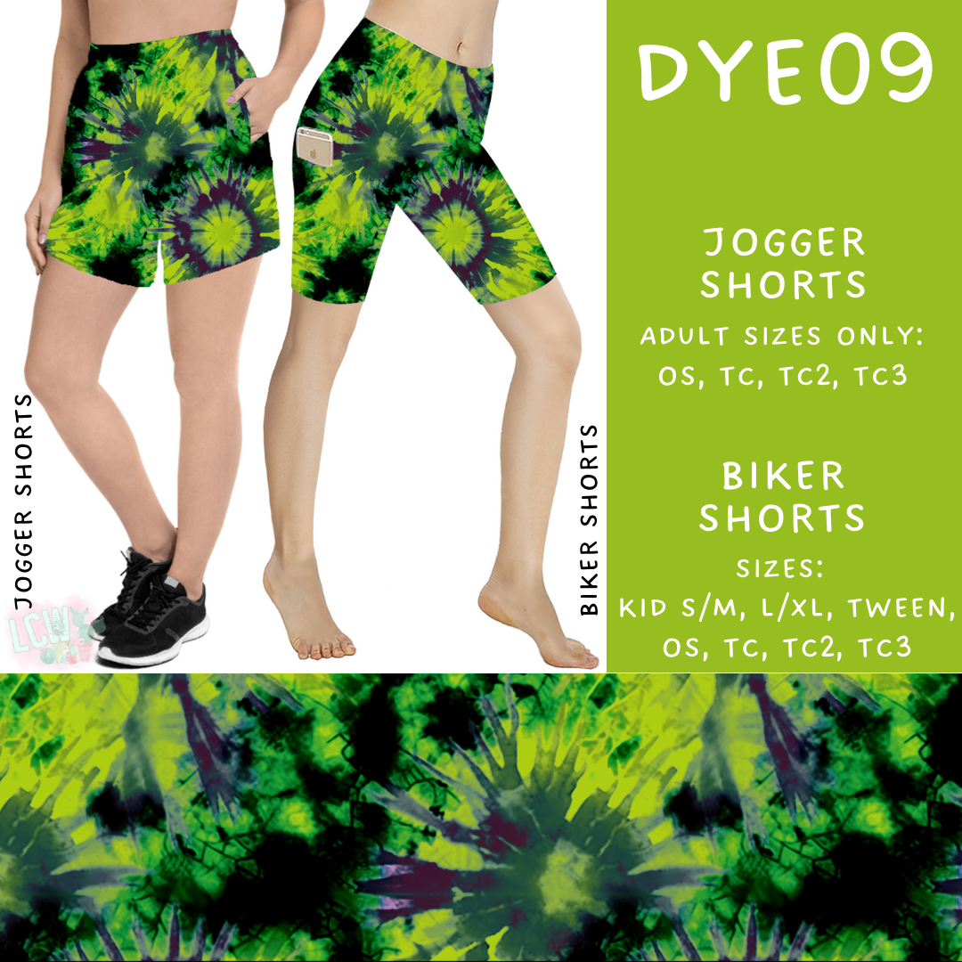 Batch #341 - Tie Dye Collection - Closes 5/19 - ETA early July - DYE09 Biker & Jogger Shorts