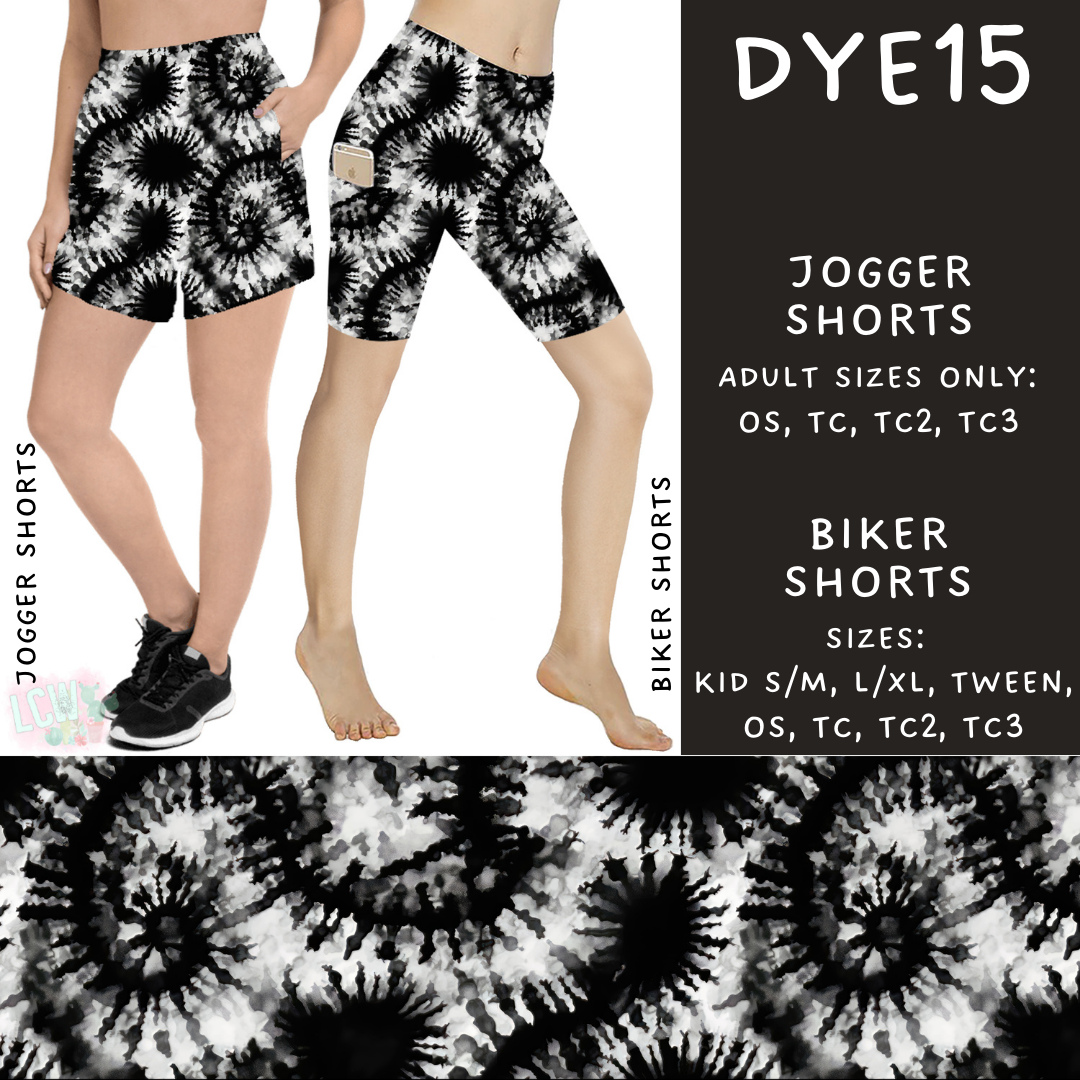 Batch #341 - Tie Dye Collection - Closes 5/19 - ETA early July - DYE15 Biker & Jogger Shorts