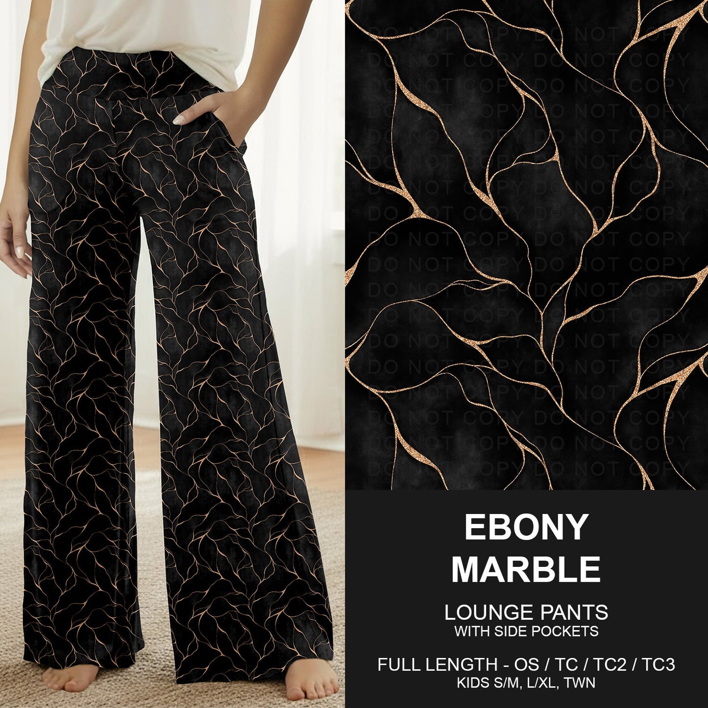 B261 - Preorder Ebony Marble Lounge Pants (Closes 11/16. ETA late Jan.)