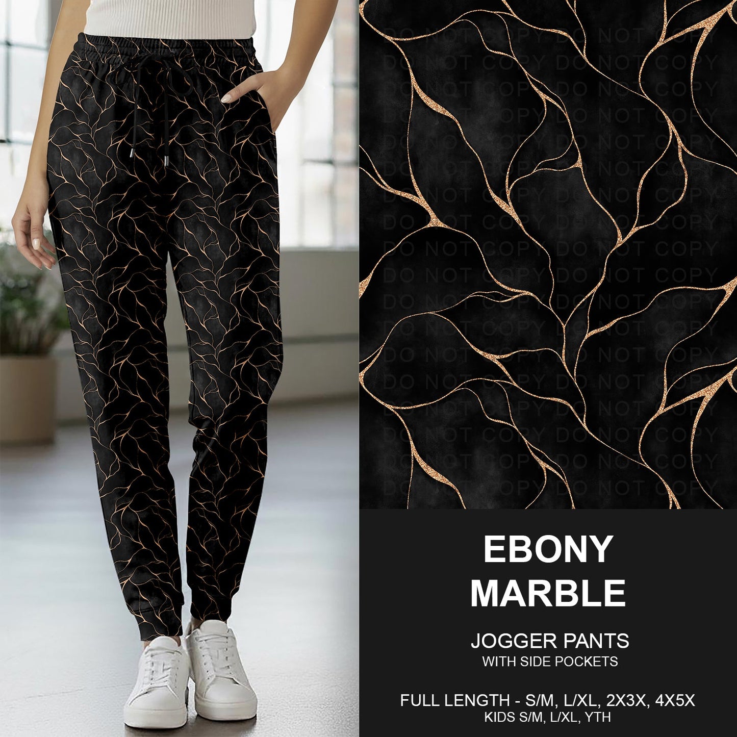 B261 - Preorder Ebony Marble Joggers (Closes 11/16. ETA late Jan.)
