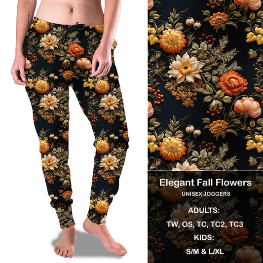 Elegant Fall Flowers Full Joggers