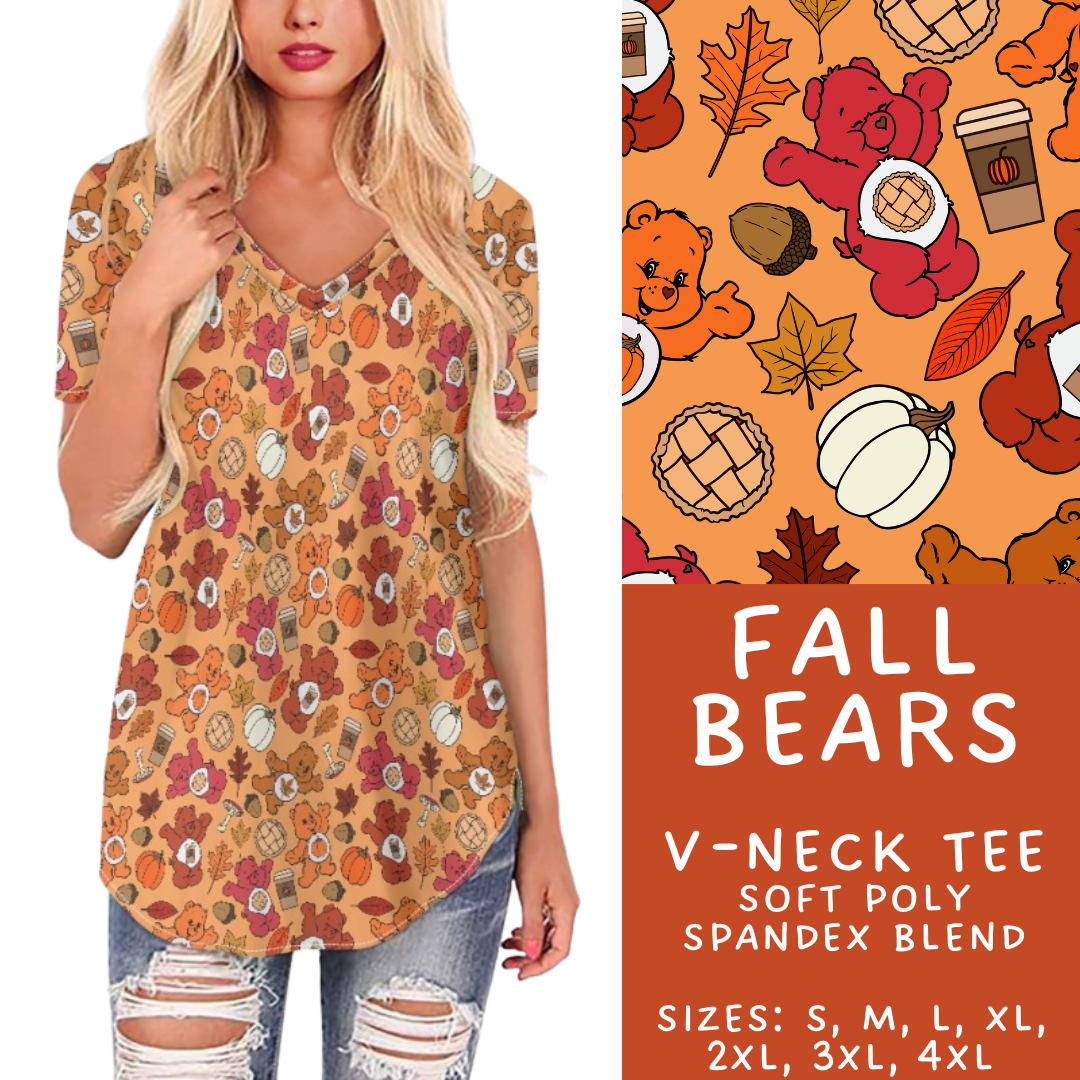 Batch #409 - Character Fall 2 - Closes 9/8 - ETA late October - Fall Bears V-Neck Tee