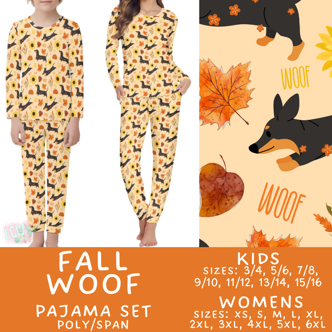 Batch #406 - Fall Family Pajamas - Closes 9/3 - ETA mid/late October - Fall Woof Women's & Kid's Pajama Set