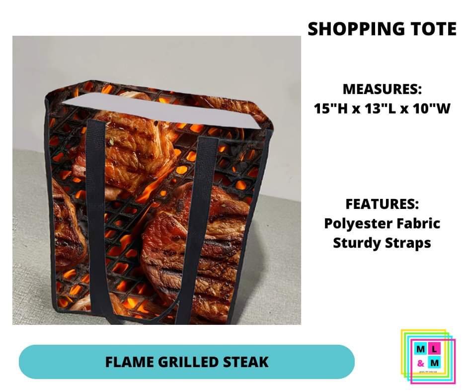 Flame Grilled Steak Shopping Tote - Alonna's Legging Land