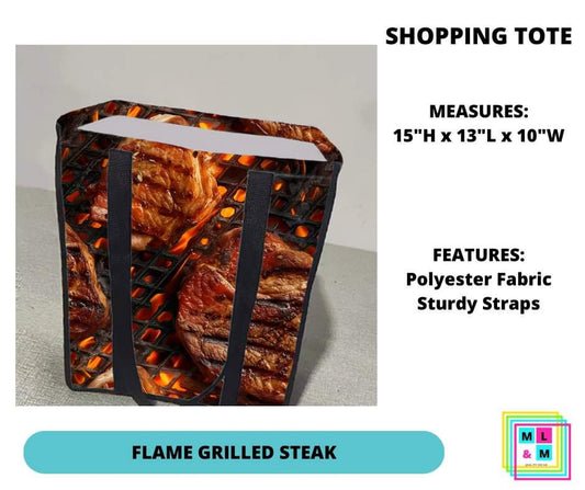 Flame Grilled Steak Shopping Tote - Alonna's Legging Land