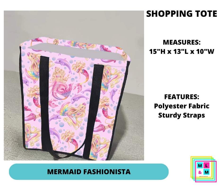Mermaid Fashionista Shopping Tote - Alonna's Legging Land