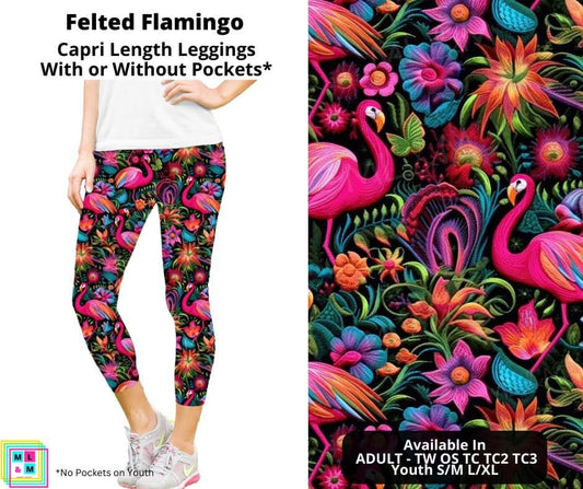 Preorder! Closes 5/27. ETA July. Felted Flamingo Capri Leggings w/wo Pockets
