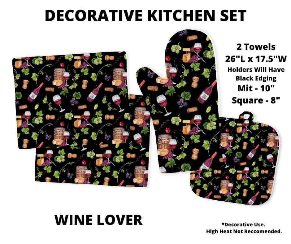 Wine Lover Decorative Kitchen Set - Alonna's Legging Land
