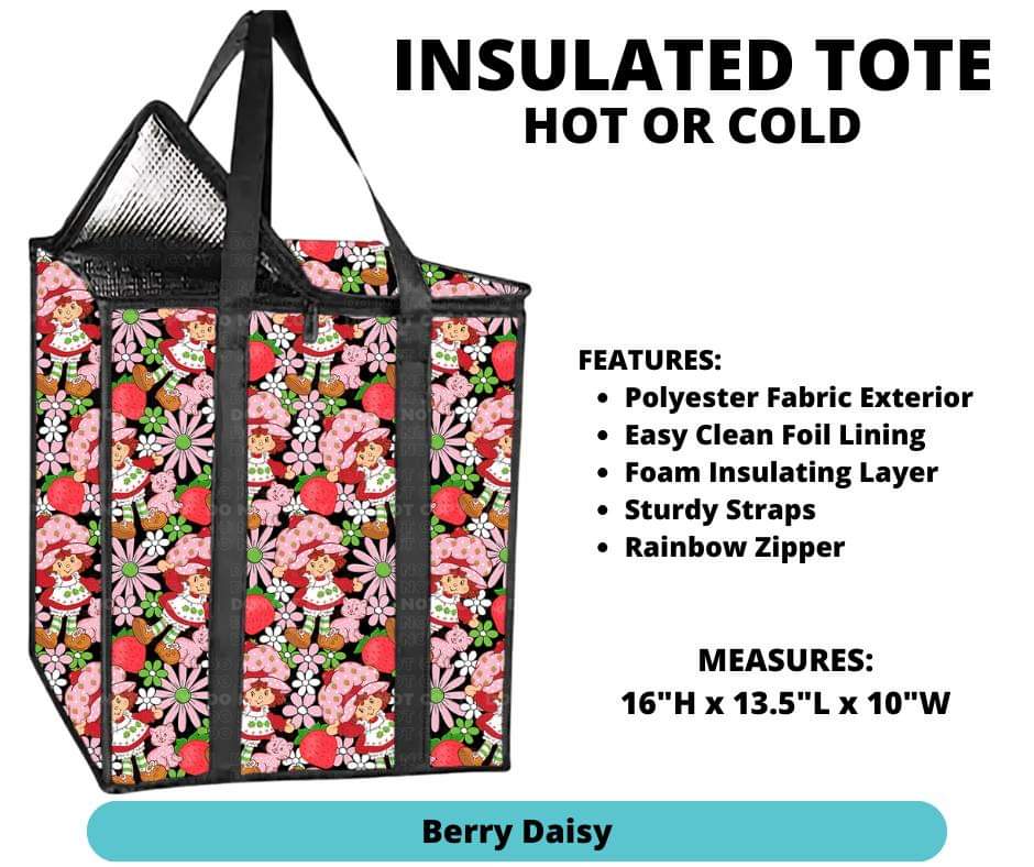 Berry Daisy Insulated Tote - Alonna's Legging Land