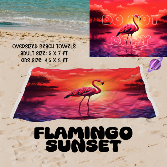 FLAMINGO -OVERSIZED BEACH TOWEL