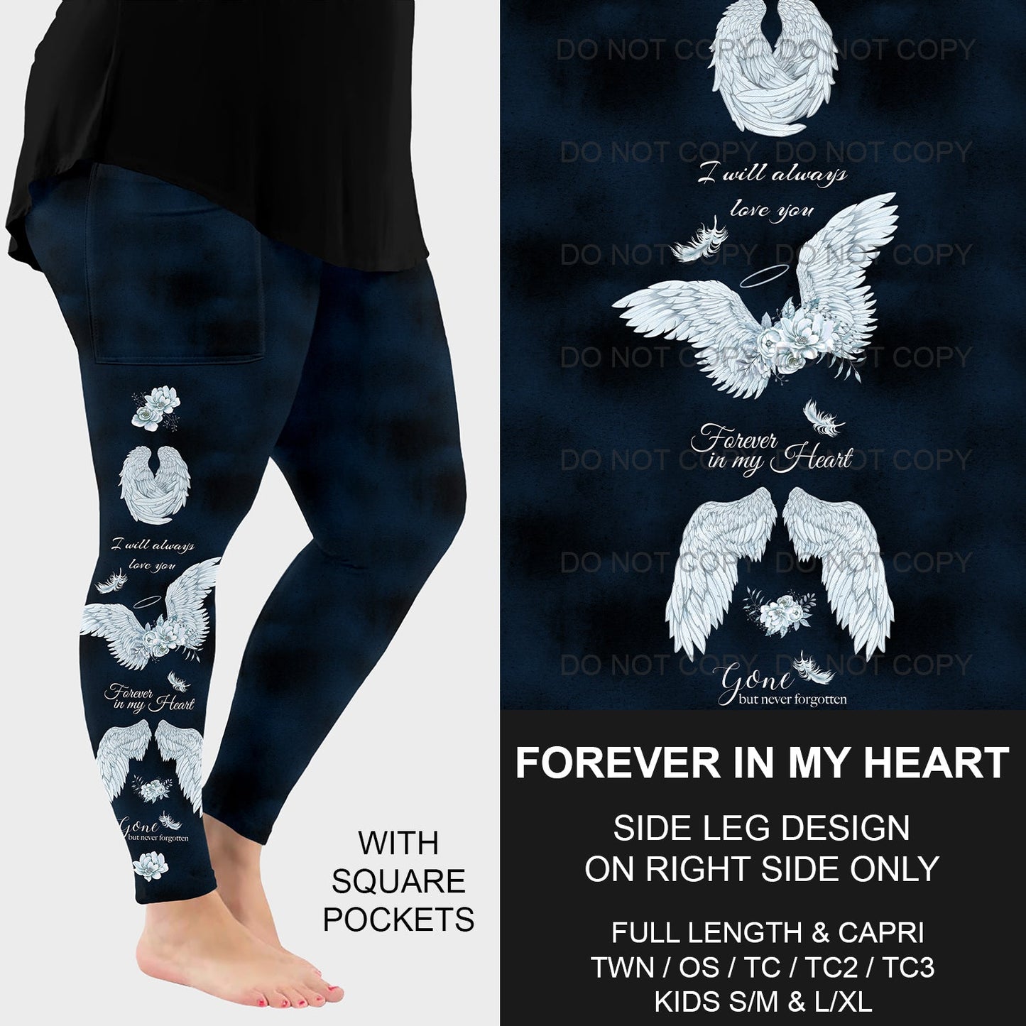B221 - Preorder Forever in My Heart Side Design Leggings w/ Pockets (Closes 3/30. ETA: mid June)