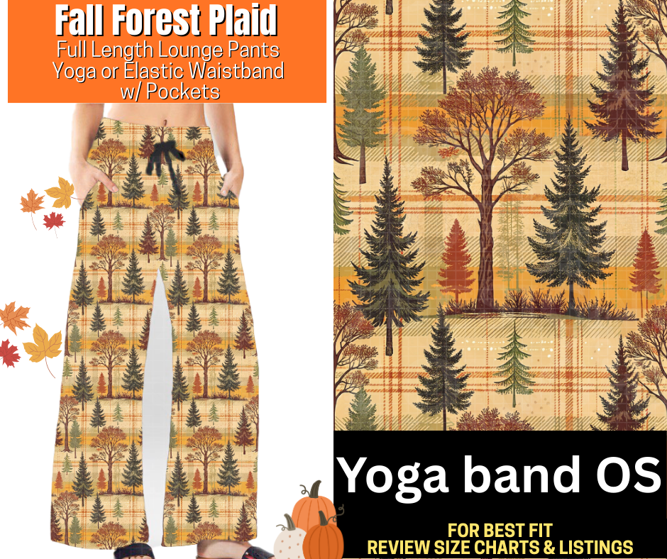 Fall Forest Plaid Lounge Pants Fleece