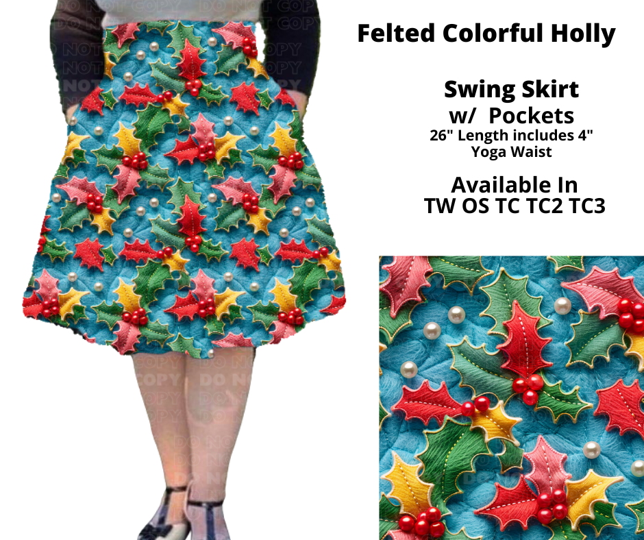 Felted Colorful Holly Swing Skirt - Alonna's Legging Land