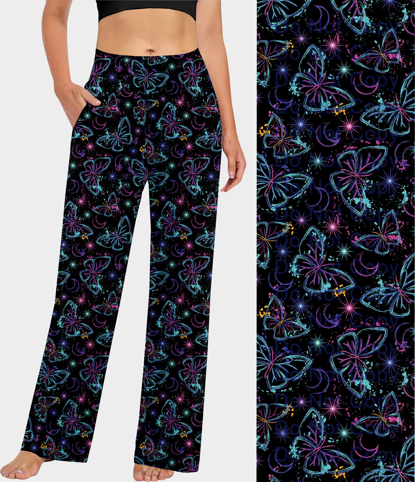 RTS - Fluorescent Butterfly Lounge Pants