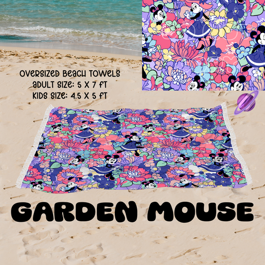 GARDEN MOUSE -OVERSIZED BEACH TOWEL