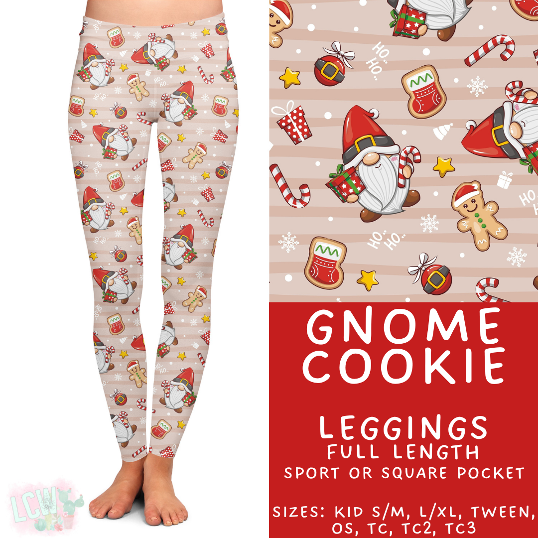 Batch #424 - Jingle All The Way - Closes 10/3 - ETA mid/late Nov - Gnome Cookie Full Length Leggings