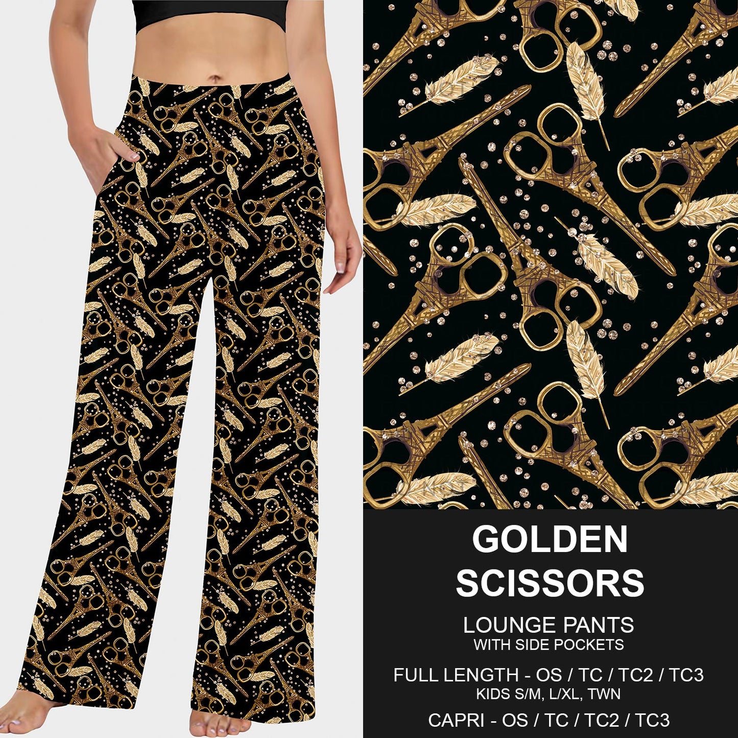 B229 - Preorder Golden Scissors Lounge Pants (Closes 5/18. ETA: late July)