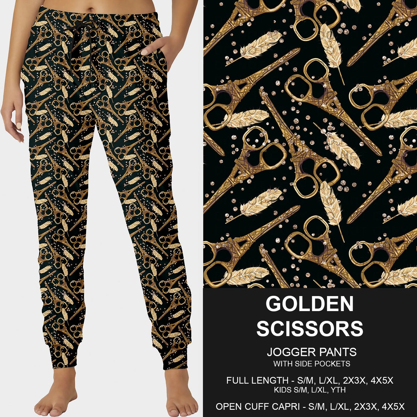 B229- Preorder Golden Scissors Joggers (Closes 5/18. ETA: late July)