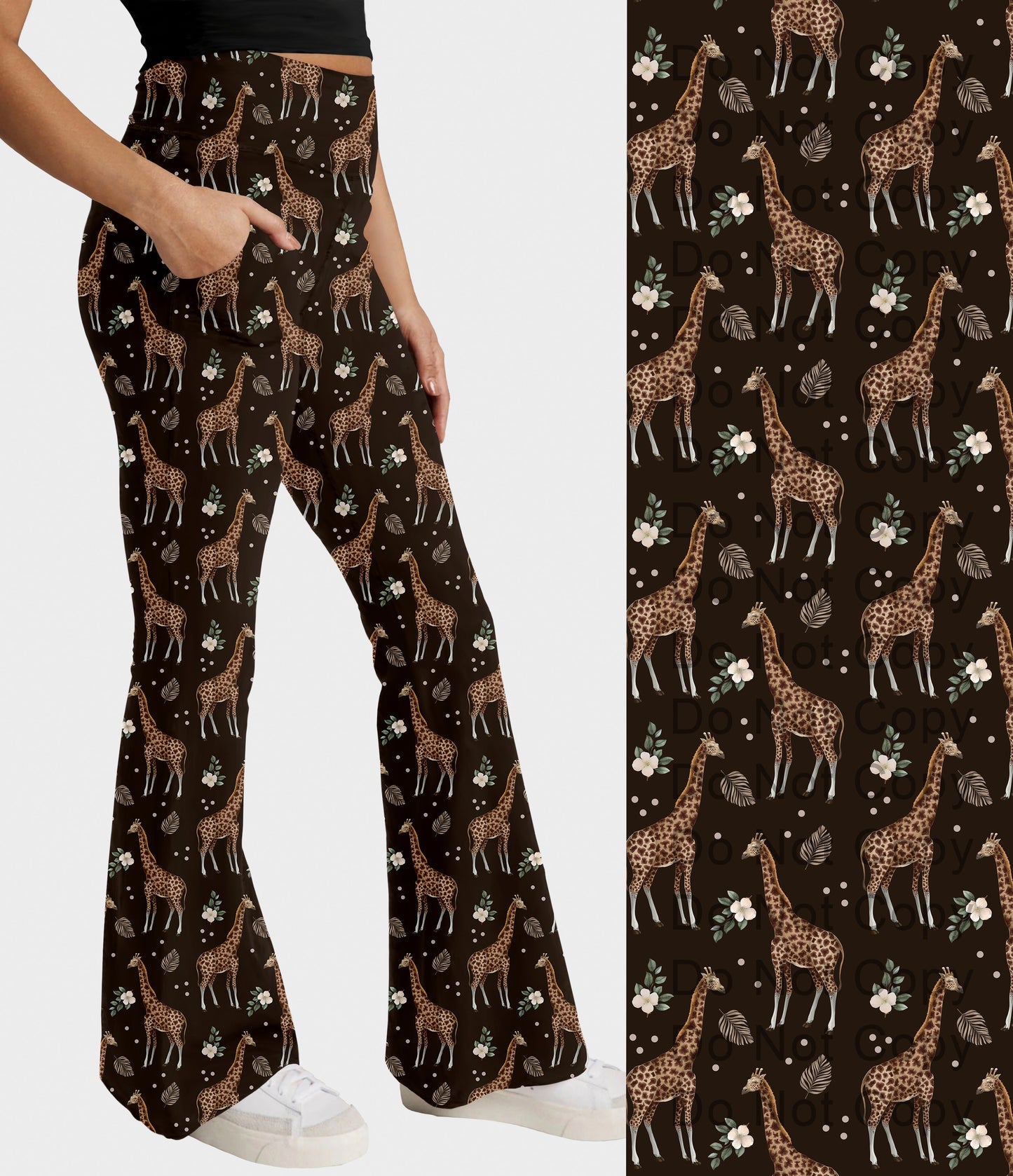 RTS - Giraffe Flare Leggings w/ Pockets