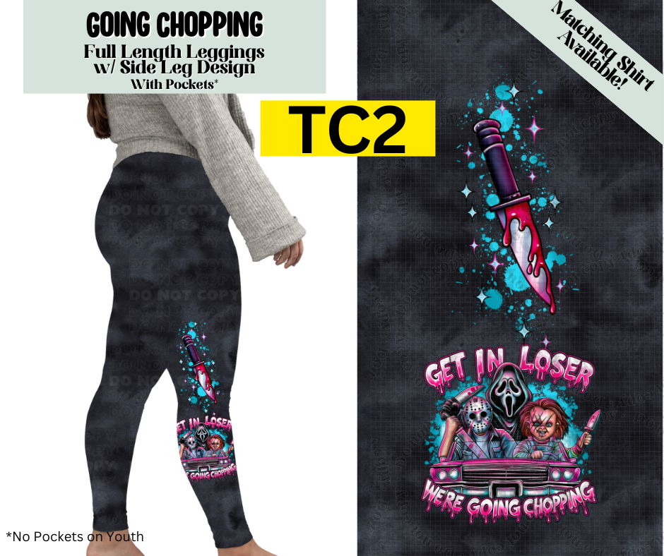 Going Chopping Full Length Leggings w/ Side Leg Designs