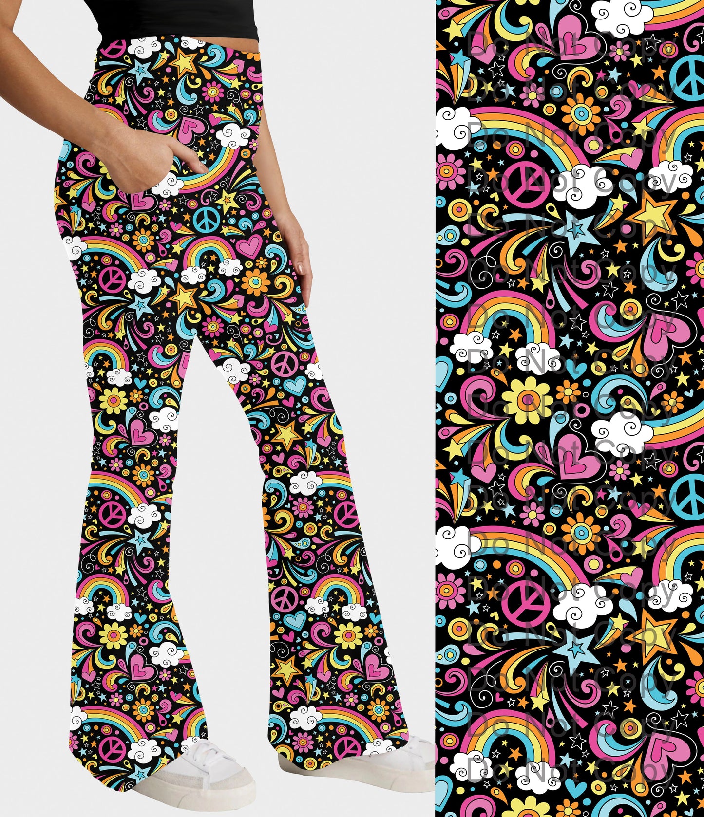 RTS - Groovy Rainbow Flare Leggings w/ Pockets