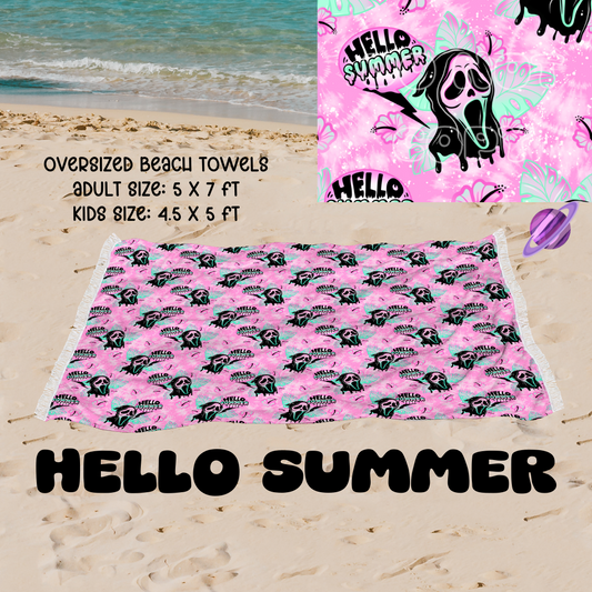 HELLO SUMMER -OVERSIZED BEACH TOWEL