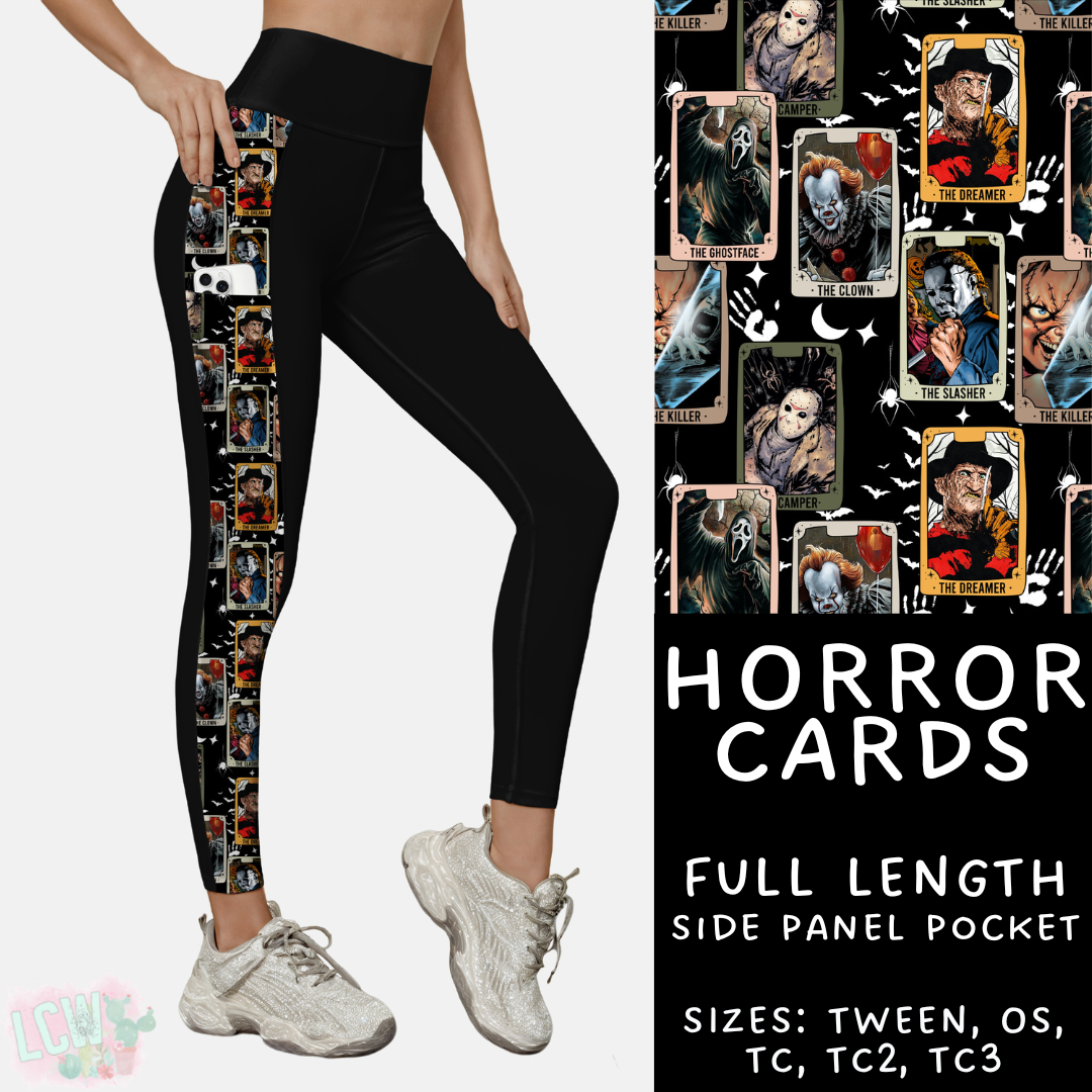Ready to Ship - Horror Cards Side Panel Pocket Leggings - OS
