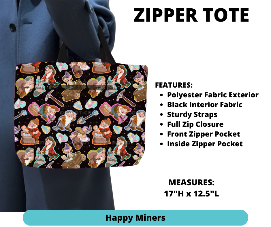 Happy Miners Zipper Tote - Alonna's Legging Land