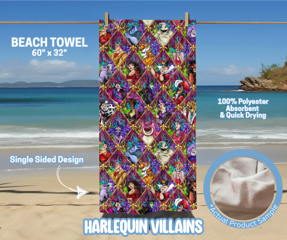 Preorder! Closes 5/15. ETA August. Harlequin Villains Towel