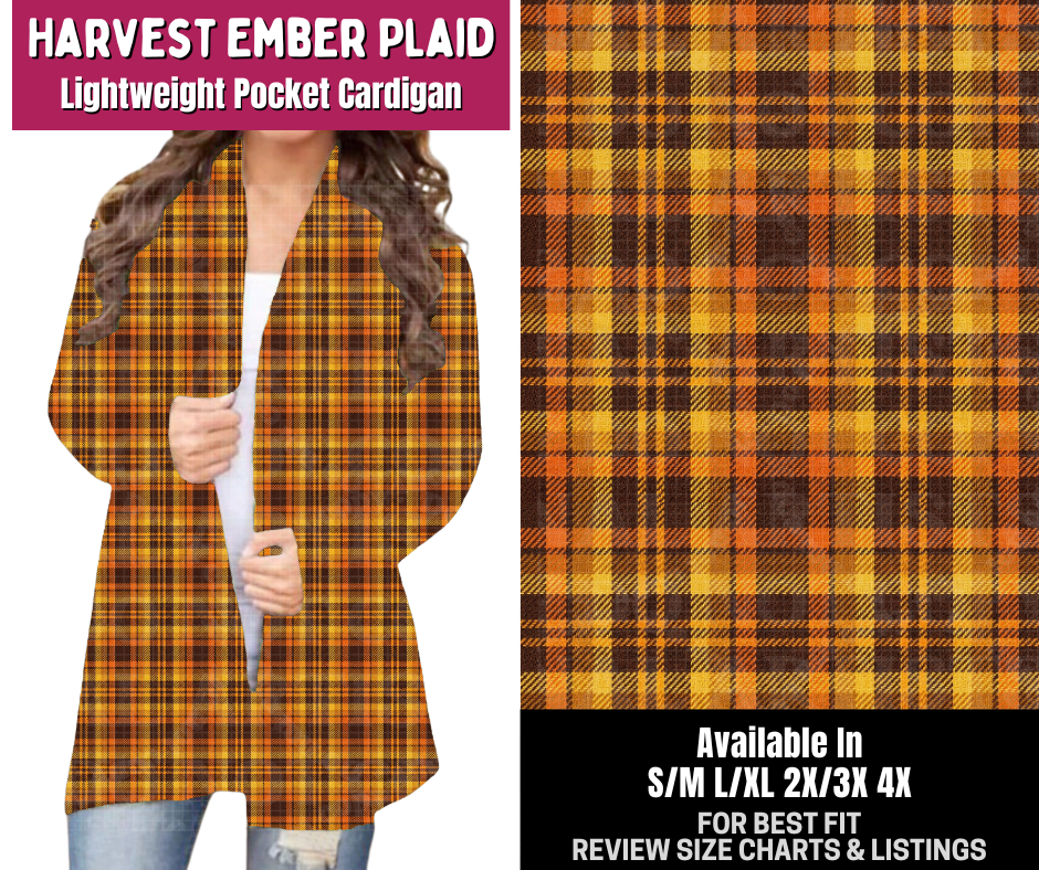 Preorder! Closes 8/6. ETA Nov. Harvest Ember Plaid Pocket Cardigan