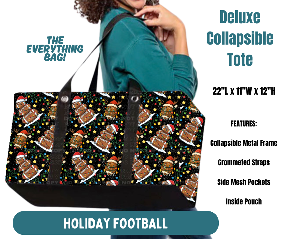 Preorder! Closes 8/13. ETA Nov. Holiday Football Collapsible Tote