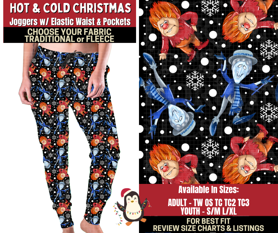 Preorder! Closes 9/4. ETA Dec. Hot & Cold Christmas Joggers Choose Fleece or Traditional
