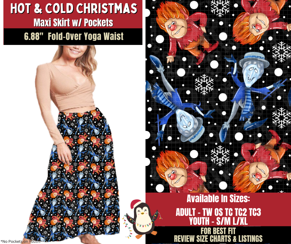 Preorder! Closes 9/4. ETA Dec. Hot & Cold Christmas Maxi Skirt
