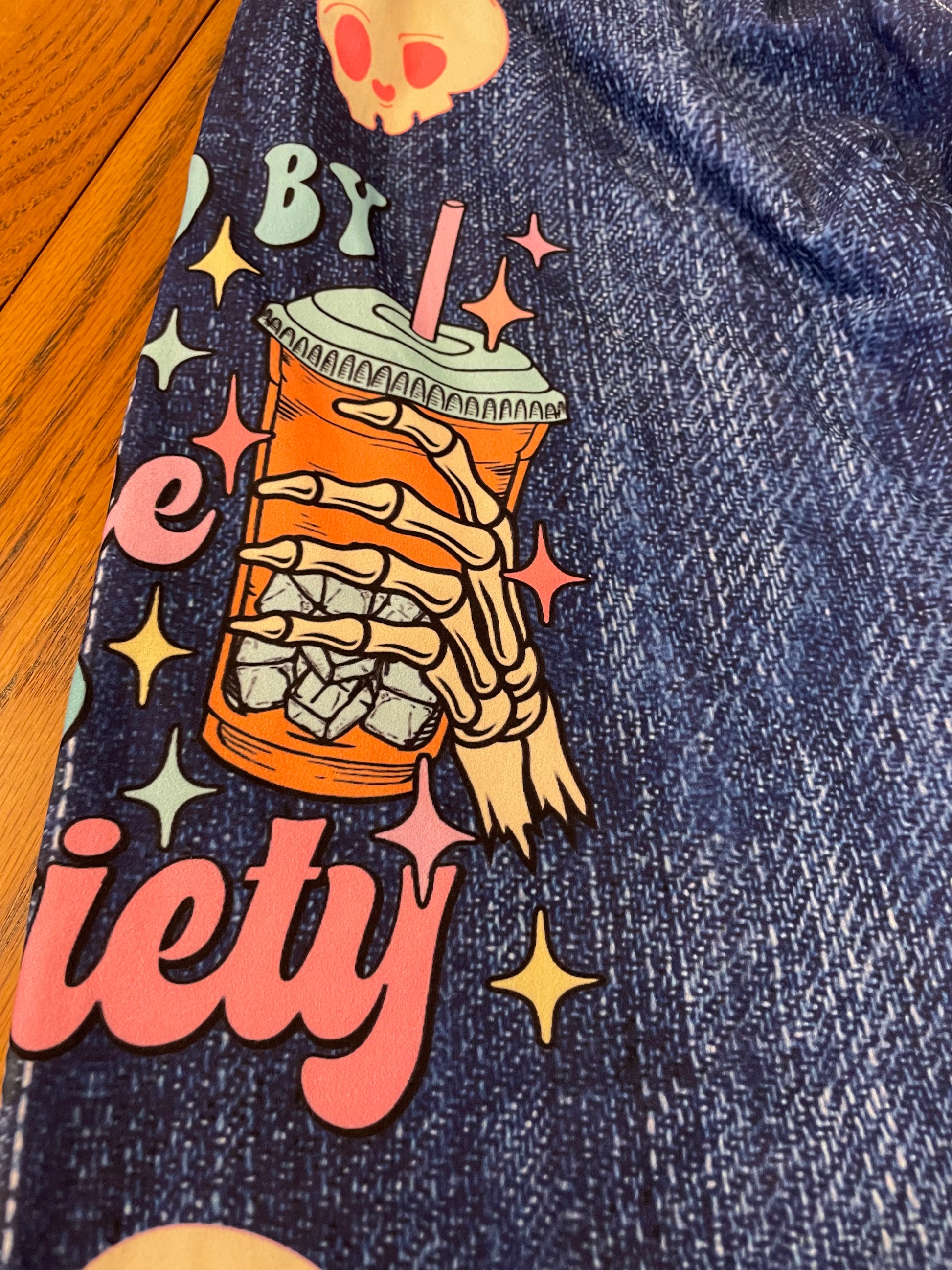 Fueled by Coffee & Anxiety Side Leg - Alonna's Legging Land