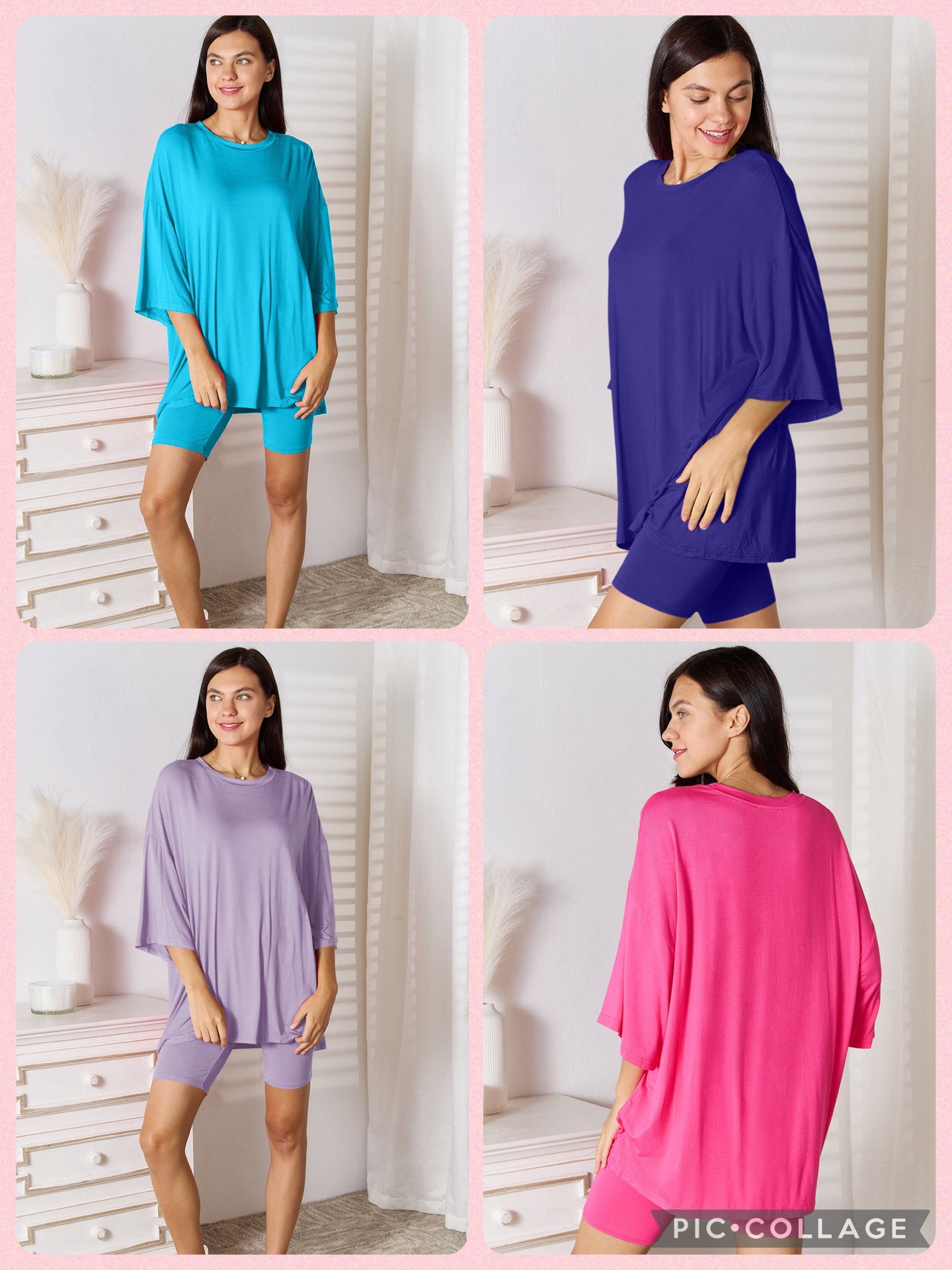 Basic Bae Soft Rayon Three-Quarter Sleeve Top and Shorts Set