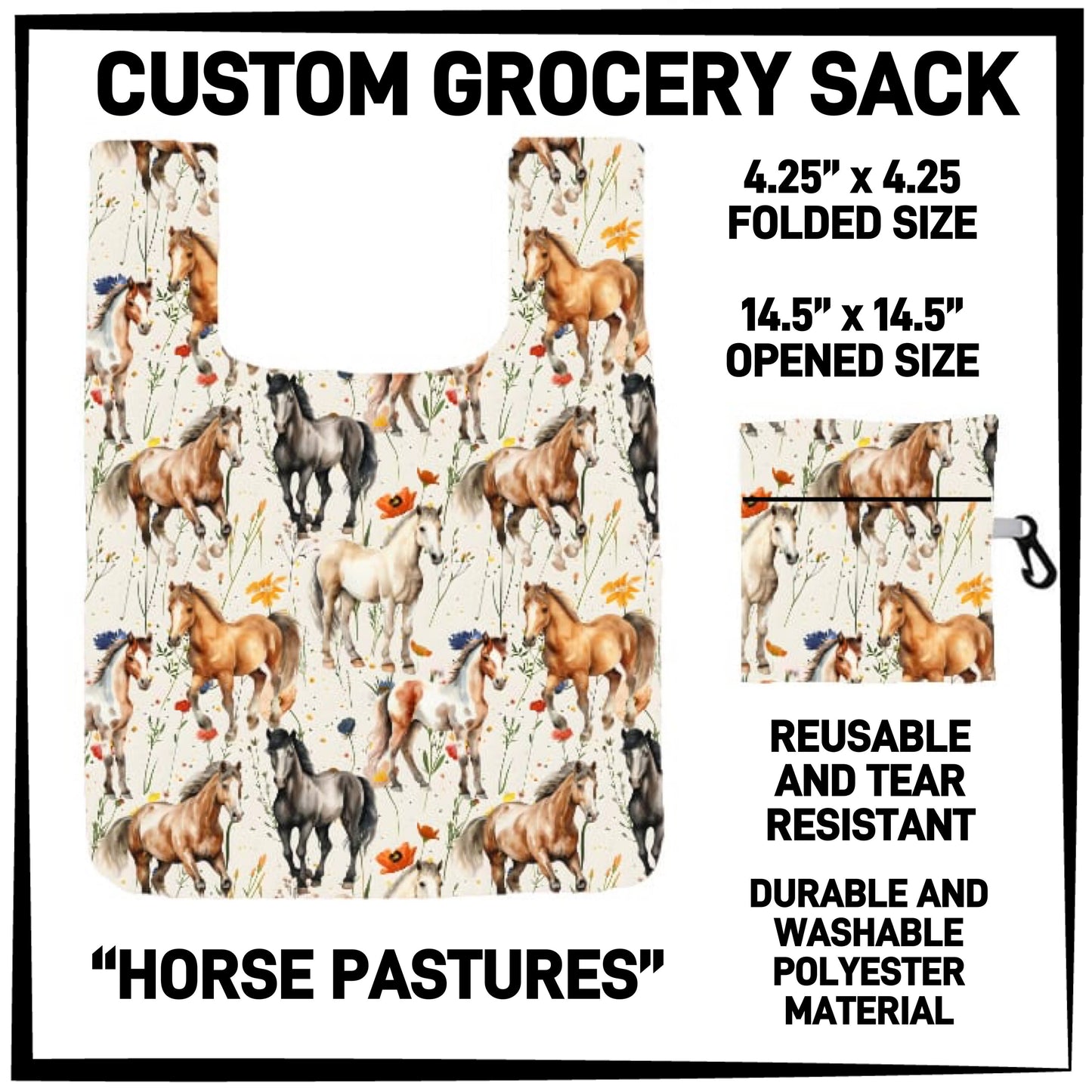 GS3K - Horse Pastures Grocery Sack - Preorder ETA: Mid-Jan