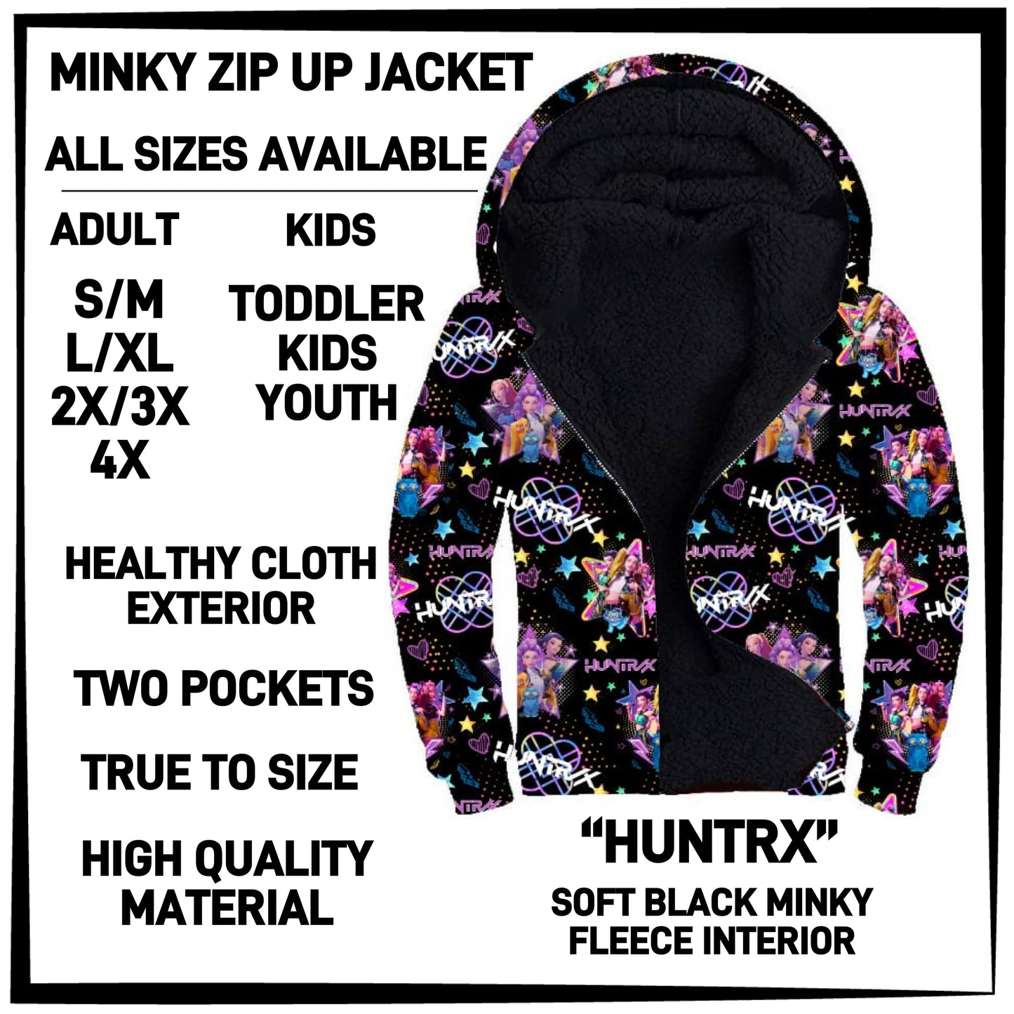MK3J - Huntrx Minky Zip Up Jacket - Preorder Closing 12/23 ETA: Late Feb