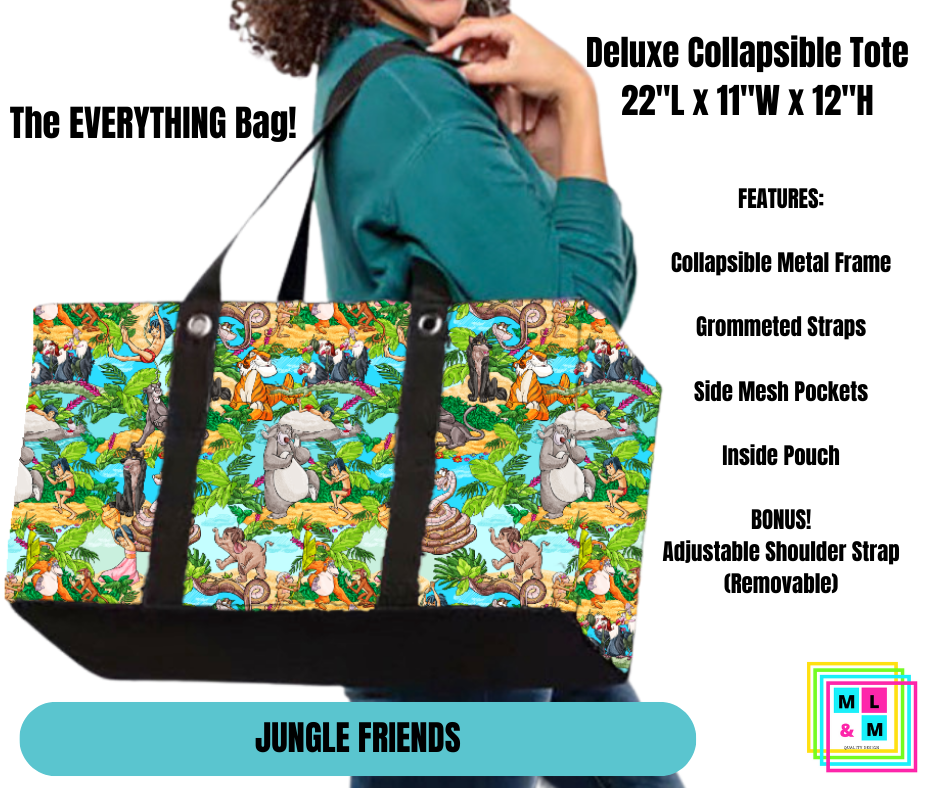 Jungle Friends Collapsible Tote - Alonna's Legging Land
