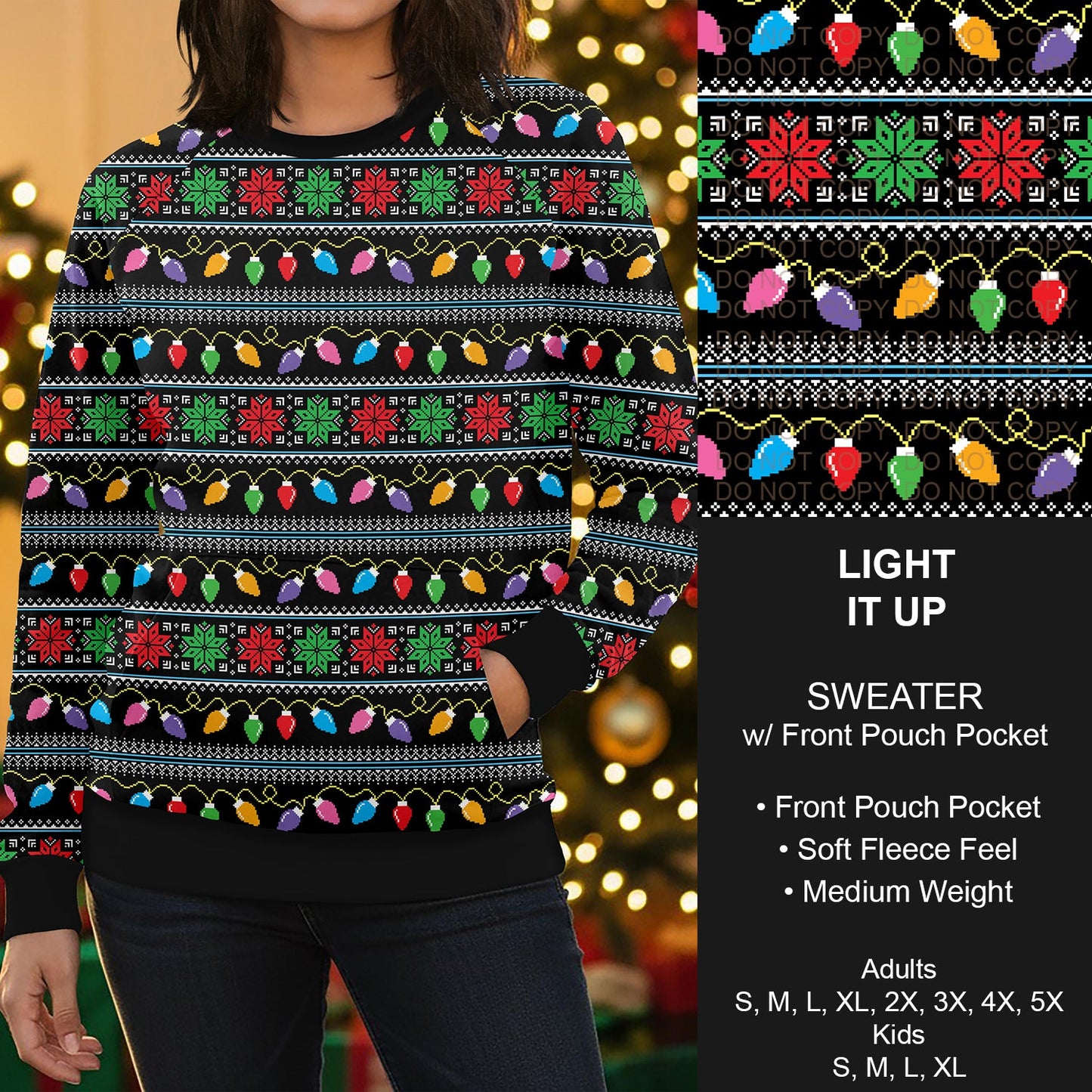 B255 - Preorder Light It Up Sweater w/ Front Pocket (Closes 10/12. ETA early Dec.)