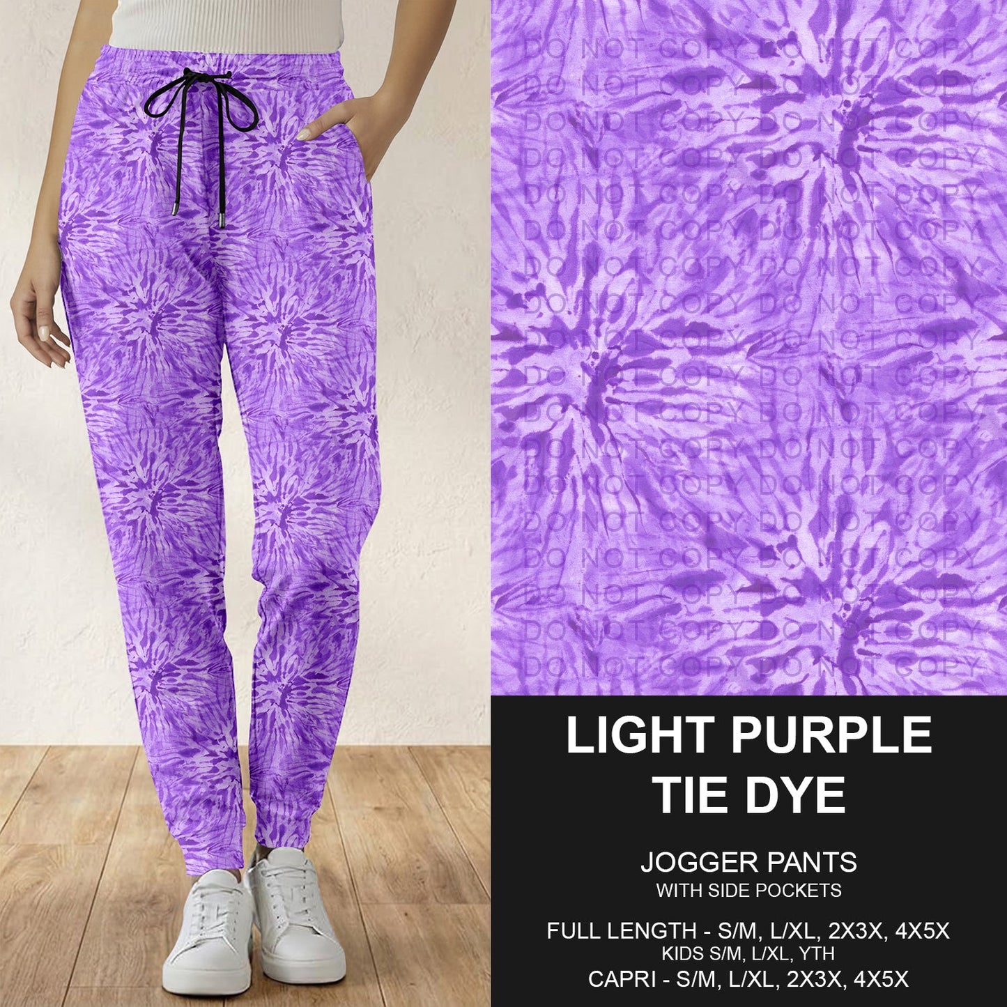 B279 - Preorder Light Purple Tie Dye Joggers (Closes 3/18. ETA: late May)