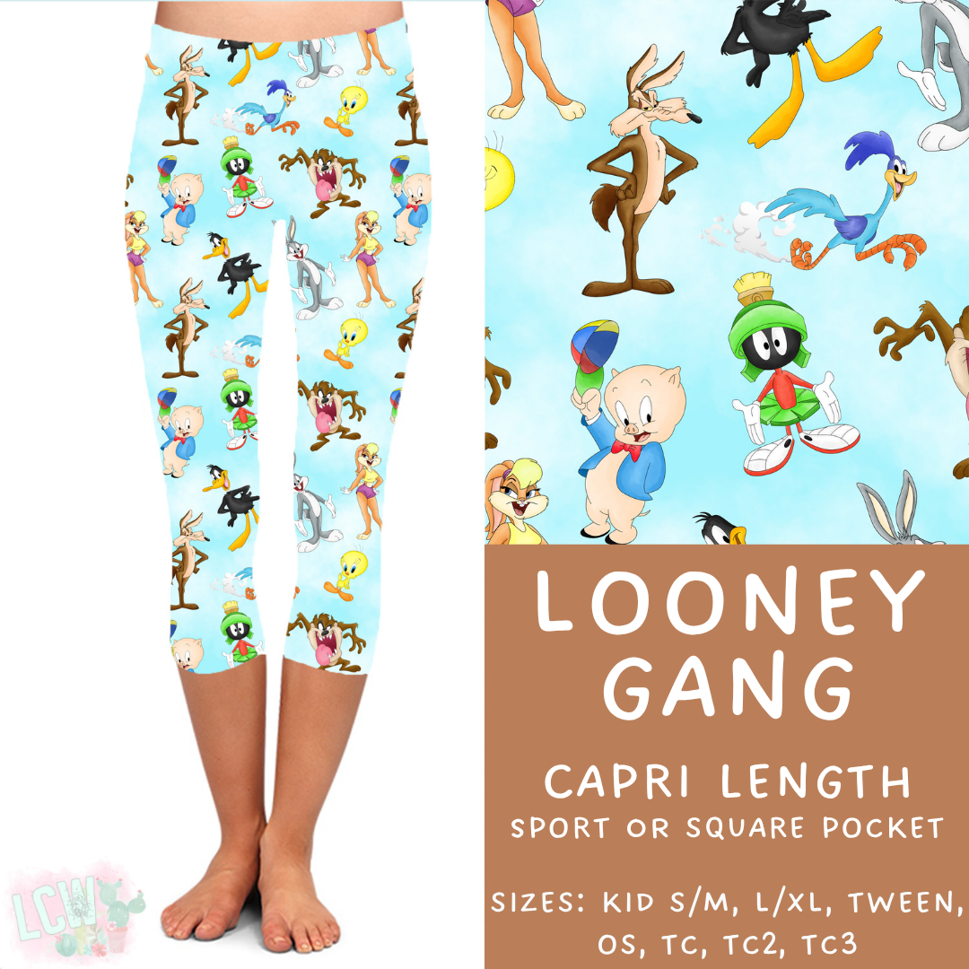 In Production - Batch #373 - Looney Gang Capri Length Leggings - OS Sport Pockets
