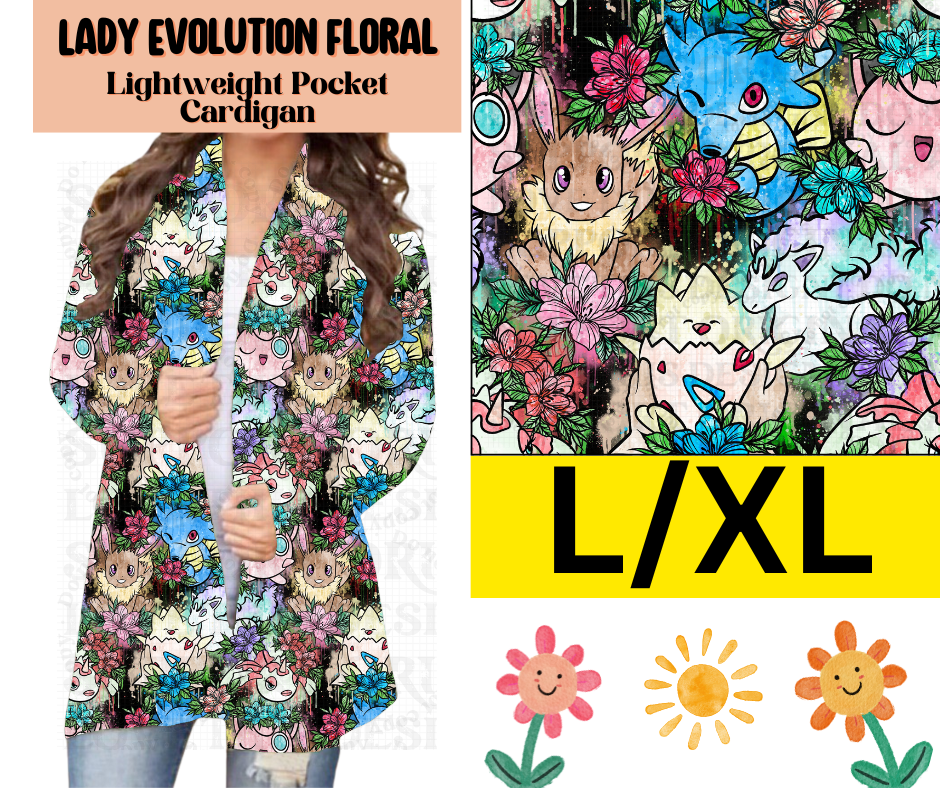 Lady Evolution Floral Pocket Cardigan