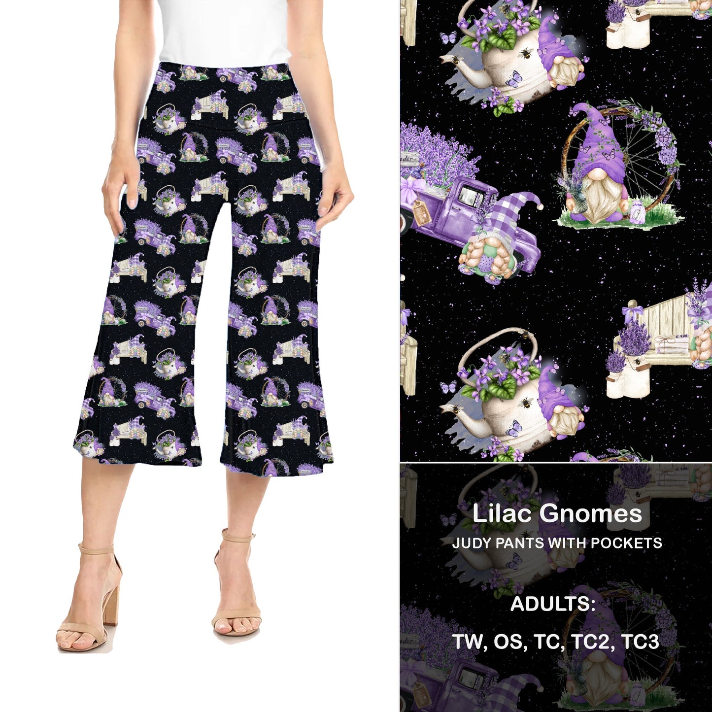 Lavender Gnomes Judy Hybrid Pants with Pockets - Alonna's Legging Land