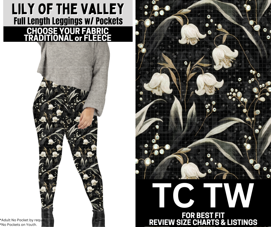 Lily Of The Valley Leggings Choose Fleece or Traditional